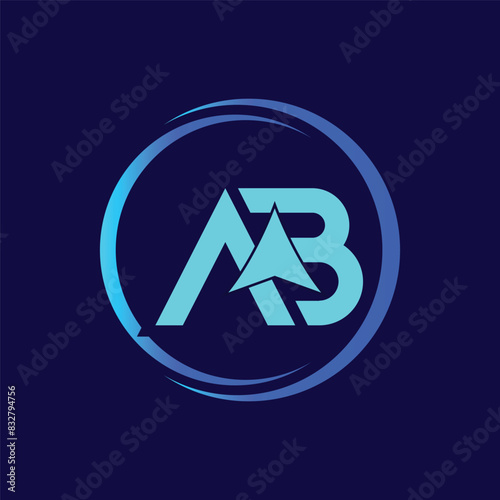 Letter AB with Arrow