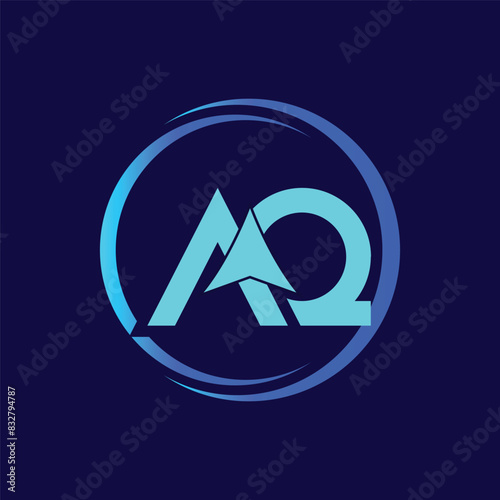 Letter AQ with Arrow