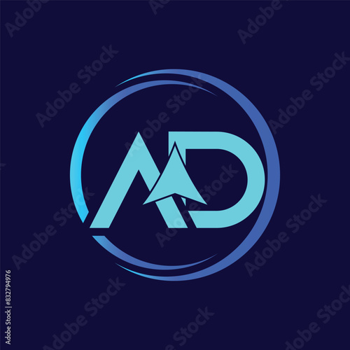 Letter AD with Arrow