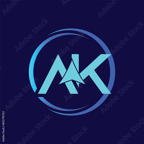 Letter AK with Arrow