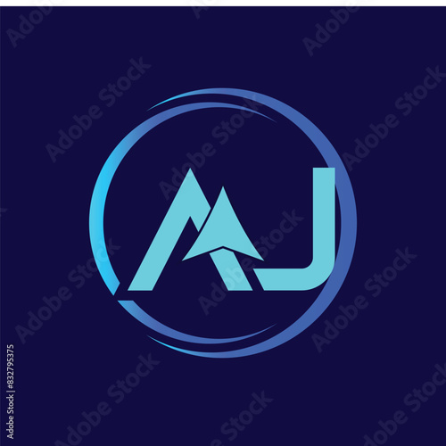 Letter AJ with Arrow