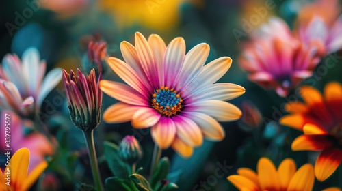 Close up View of a Beautiful and Colorful Spring Flower photo