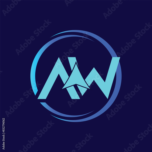 Letter AW with Arrow