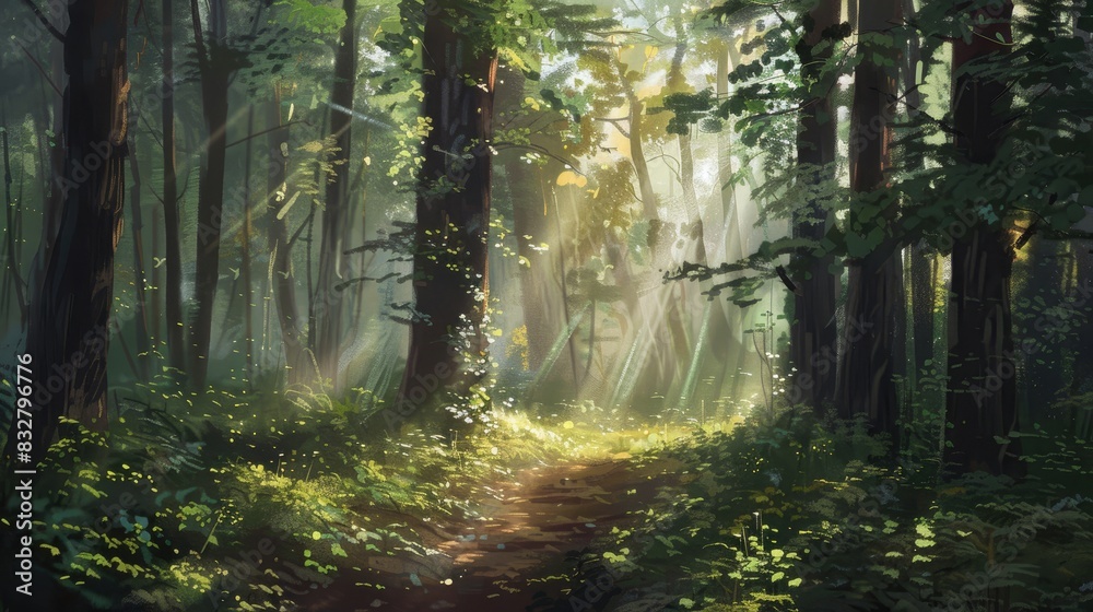 Fototapeta premium Afternoon scenery of the woods