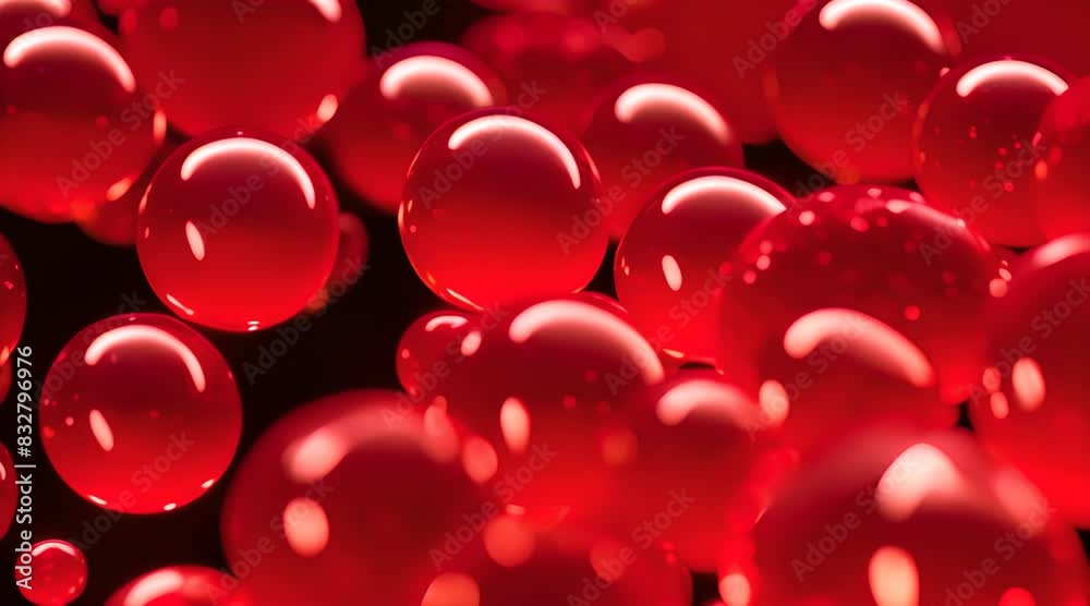 Red blood cells flow in blood vessels. Medical healthcare concept