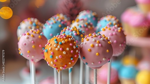 Assorted Cake Pops With Sprinkles photo