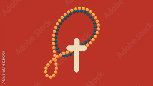 The rosary hangs heavy with memories and whispered prayers the hands that hold it a testament to a life welllived.. Vector illustration