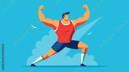 The once injured athlete now fully recovered serves as a shining example of the power of determination and the resilience of the human spirit.. Vector illustration