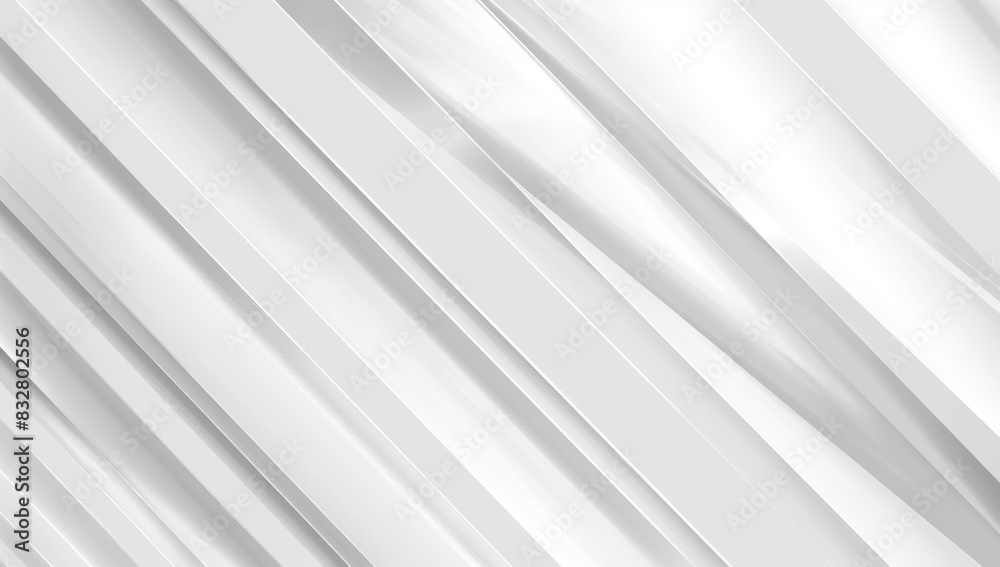 Fototapeta premium Abstract white background with diagonal lines and light grey color 