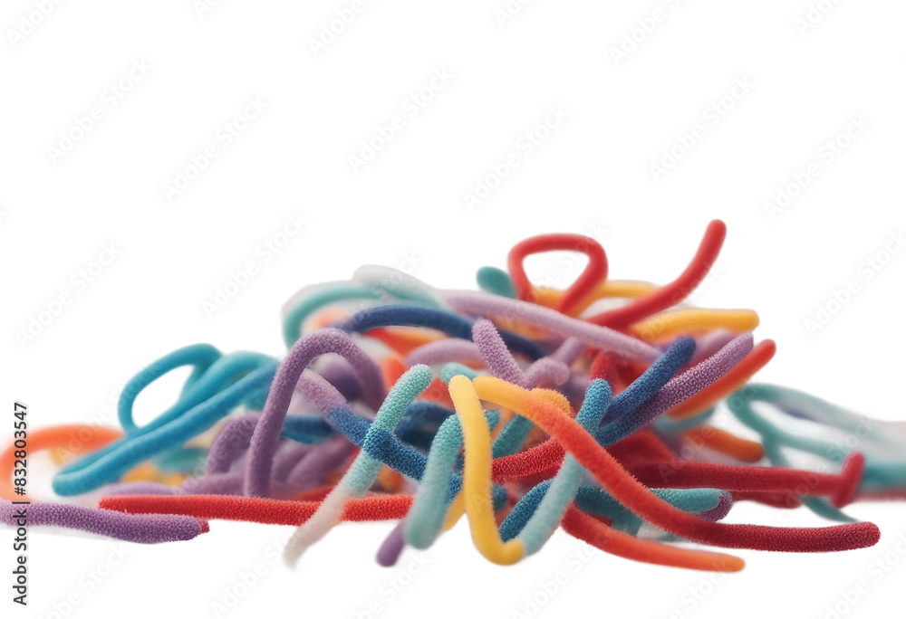 Twisted pipe cleaners in two tone twists isolated on white standing up like bar graphs Twisted pipe cleaners in two tone twists isolated on white standing up like bar graphs