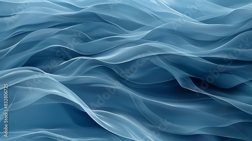 Serene Monochromatic Blue Abstract Background with Flowing Waves