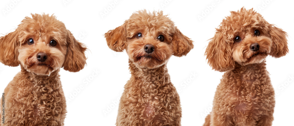 Three Poodles Sitting Side by Side Three Poodles Sitting Side by Side