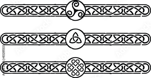 Celtic Knot Headers with Rounded Ends - Spiral, Triquetra, Knot