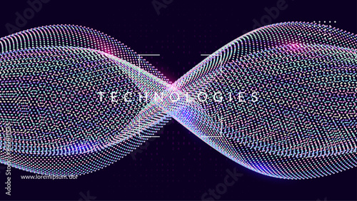 Big Data Background. Science research: learning innovation. Software backdrop for visual education. Visualization of particles with financial value. Ai Background.