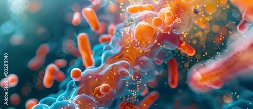 Probiotic bacteria biology science microscopic medicine photo