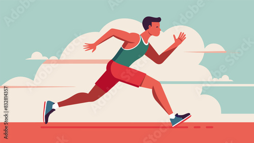 The finish line looms ahead and the runner gives it their all in a final burst of speed crossing the virtual threshold and earning a sense of. Vector illustration