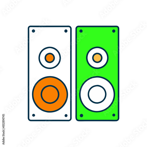 high-quality speaker system with green accents.