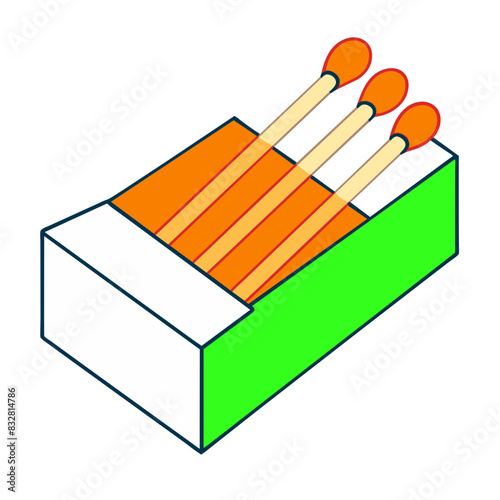 matchbox filled with matches.