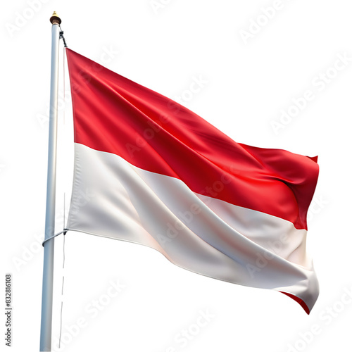 indonesia monaco national flag isolated 3d white background photo