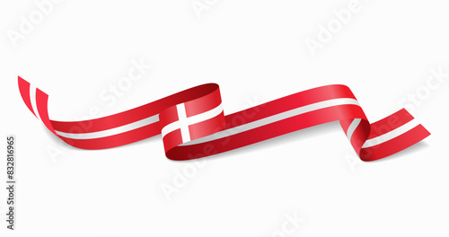 Danish flag wavy abstract background. Vector illustration.