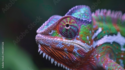 Close Up View of a Chameleon Reptile