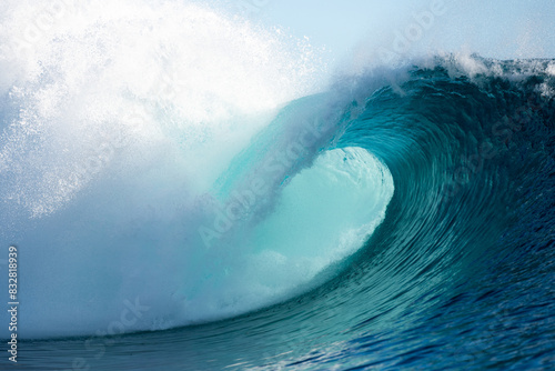 Majestic Teahupoo wave in French Polynesia photo