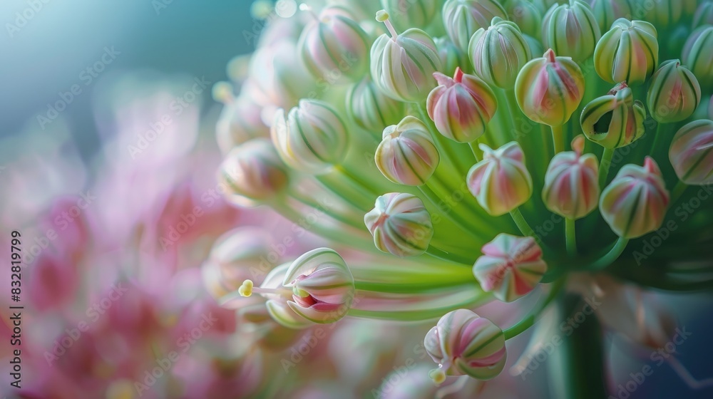 Fototapeta premium Detail of Allium aflatunense ball leek flower