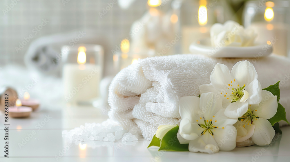 wellness resort towels for a massage, created with generative AI technology wellness resort towels for a massage, created with generative AI technology