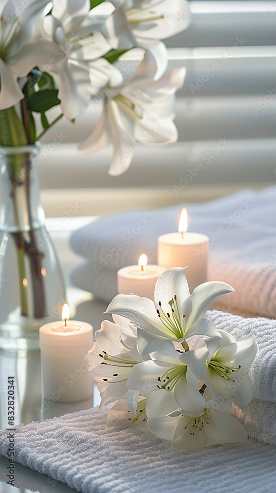 wellness resort towels for a massage, created with generative AI technology wellness resort towels for a massage, created with generative AI technology