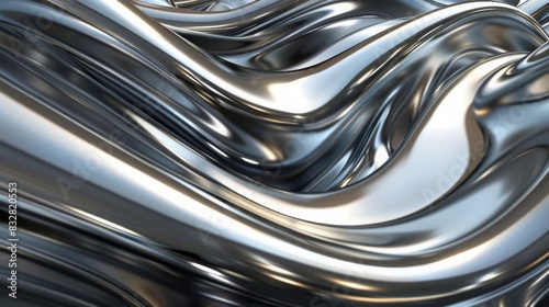Abstract chrome Y2K fluid background. Grey liquid titanium surface metal futuristic texture.Mental health chromemorphism  modern aesthetic. Trendy  Brutalism © Ksenia