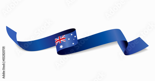 Australian flag wavy abstract background. Vector illustration.