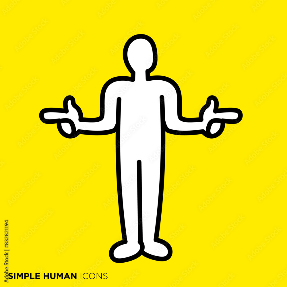 シンプルな人間のアイコンシリーズ, 左右を指差す人