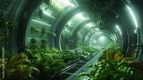 futuristic research facility where scientists are developing new varieties of droughtresistant crops photo