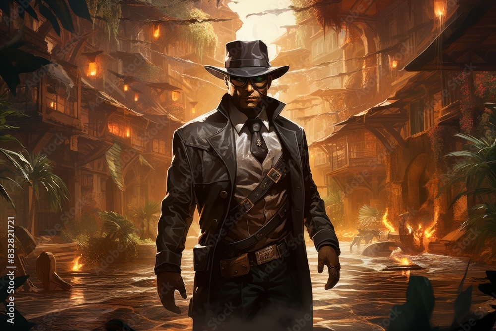 A relentless and skilled bounty hunter, tracking down and capturing fugitives with ruthless efficiency. - Generative AI A relentless and skilled bounty hunter, tracking down and capturing fugitives with ruthless efficiency. - Generative AI