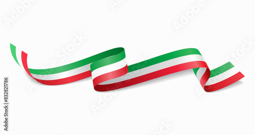 Italian flag wavy abstract background. Vector illustration.
