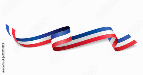 French flag wavy abstract background. Vector illustration.