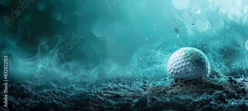 Powerful golf swing  divot in mid air, showcasing strength   olympic sport concept
