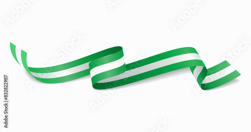 Schilderij op canvas Nigerian flag wavy abstract background. Vector illustration.
