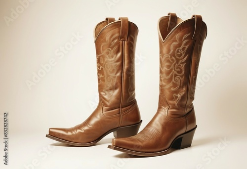 Wallpaper Mural traditional cowboy boots, isolated white background, copy space for text

 Torontodigital.ca