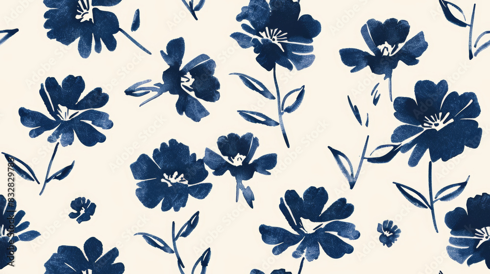 Tile Blue Floral Pattern. Tile Blue Floral Pattern.