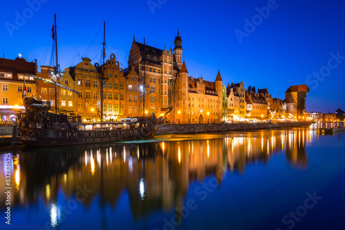 Twilight scenery of gdansk old town riverside © Bryan