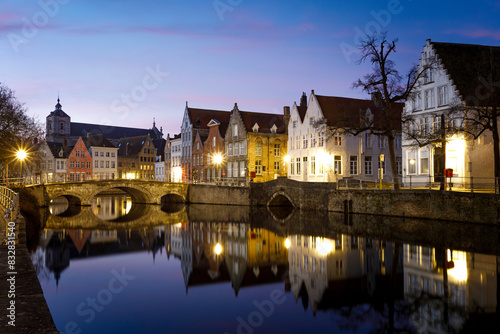 Twilight reflections of a charming european town