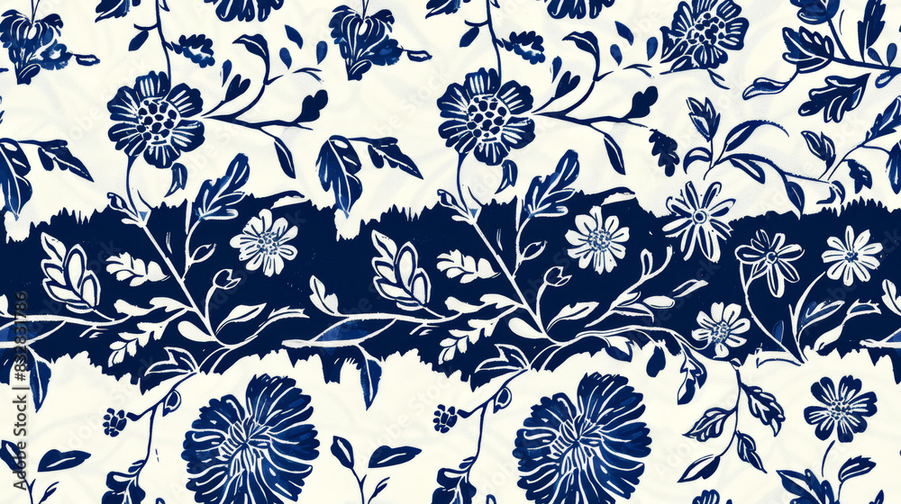 Tile Blue Floral Pattern. Tile Blue Floral Pattern.