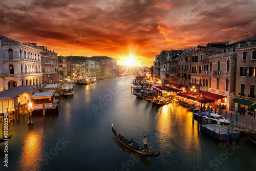 Sunset over grand canal  venice