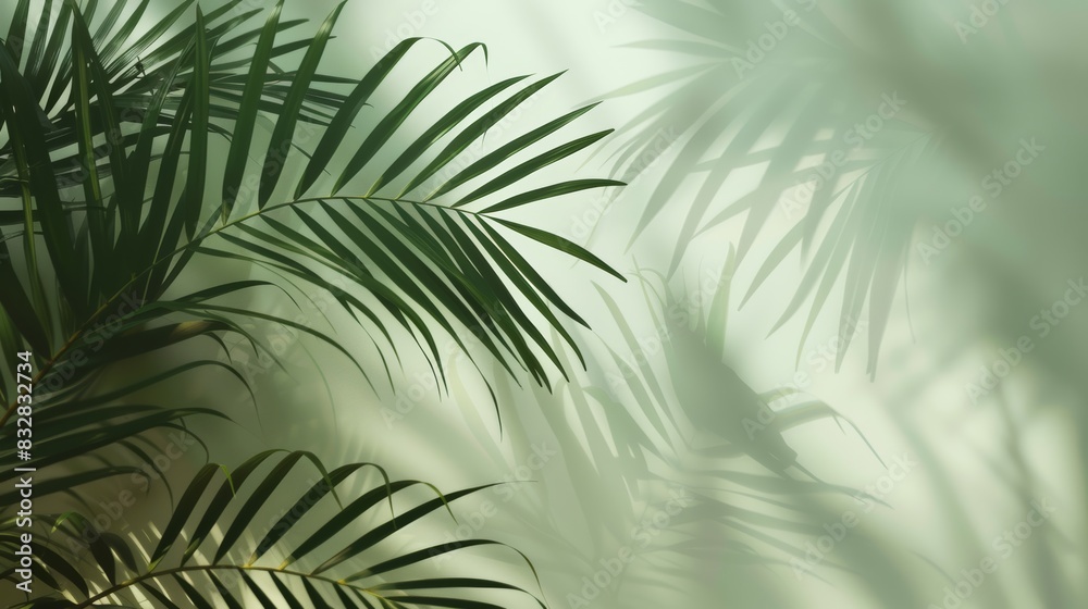 abstract floral background. shadow on the wall from palm leaves on a pastel olive green soft background. Minimal abstract background for product presentation. abstract floral background. shadow on the wall from palm leaves on a pastel olive green soft background. Minimal abstract background for product presentation.