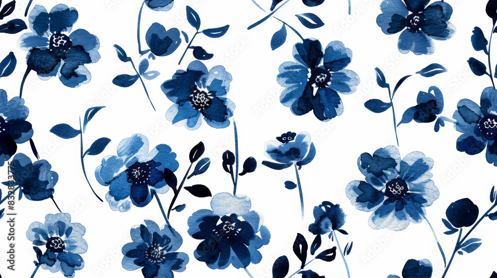 Tile Blue Floral Pattern. Tile Blue Floral Pattern.