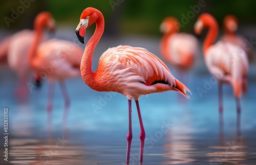 flamingo in the water © Muhammadfarhan