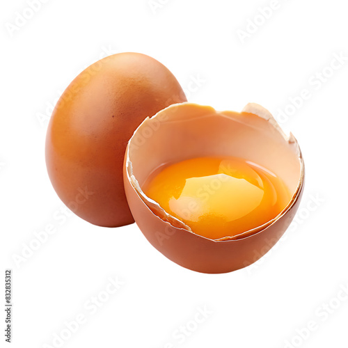 farm boiled egg realistic set of in shell and peeled whole and sliced isolated photo