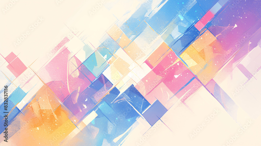 A calming background with soft geometric shapes in pastel colors, ideal for a soothing and gentle abstract look A calming background with soft geometric shapes in pastel colors, ideal for a soothing and gentle abstract look