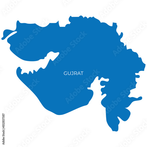 Indian states map vector illustration silhouette boundary